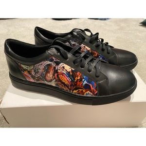Robert Graham Harlan RG5593L Mens Black Leather Lifestyle Sneakers Shoes Size 10